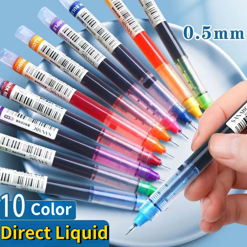 ปากกาลูกลื่น คาร์บอน 0.5 มม. 10 สี แห้งเร็ว แนวสร้างสรรค์ สําหรับนักเรียน สํานักงาน