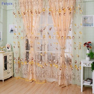 Fstyzx Valances ผ้าม่าน ผ้าเชียร์ ลายดอกไม้ ดอกทิวลิป สําหรับตกแต่งประตู หน้าต่าง FY