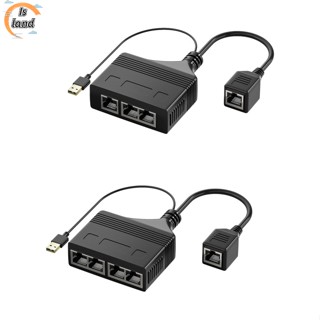 【IS】อะแดปเตอร์แยกเครือข่าย Rj45 Rj45 ตัวเมีย 1 เป็น 3/1 เป็น 4 100mbps ความเร็วสูง พลังงาน USB