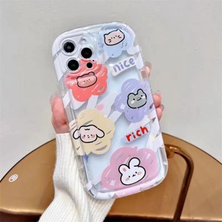 เคสโทรศัพท์มือถือ ซิลิโคน TPU นิ่ม ใส กันกระแทก ลายการ์ตูนสัตว์น่ารัก สําหรับ iPhone 11 14 13 12 Pro XS Max X XR 7 8 Plus