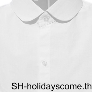 เสื้อเชิ้ตคอปกปลอม ผ้าฝ้าย สีพื้น สําหรับผู้หญิง