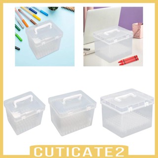 [Cuticate2] กล่องเก็บปากกามาร์กเกอร์ แบบใส พกพา สําหรับงานศิลปะ งานฝีมือ