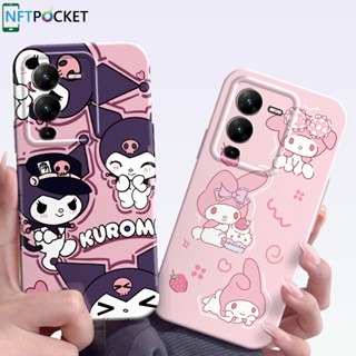 เคสโทรศัพท์มือถือ ลายการ์ตูน Kuromi Melody สําหรับ VIVO V25 S15 V23 S12 V20 S7 T1 S15E IQOO X50 X60 X70 X80 X90 Y12 Y15 Y3 Y19 Y5S U3 Y20 Y20S Y20SG Y20i Y50 Y30 Y30i Y76S Y77 Y75 Y15S Y21 Y33S Pro 5 กรัม