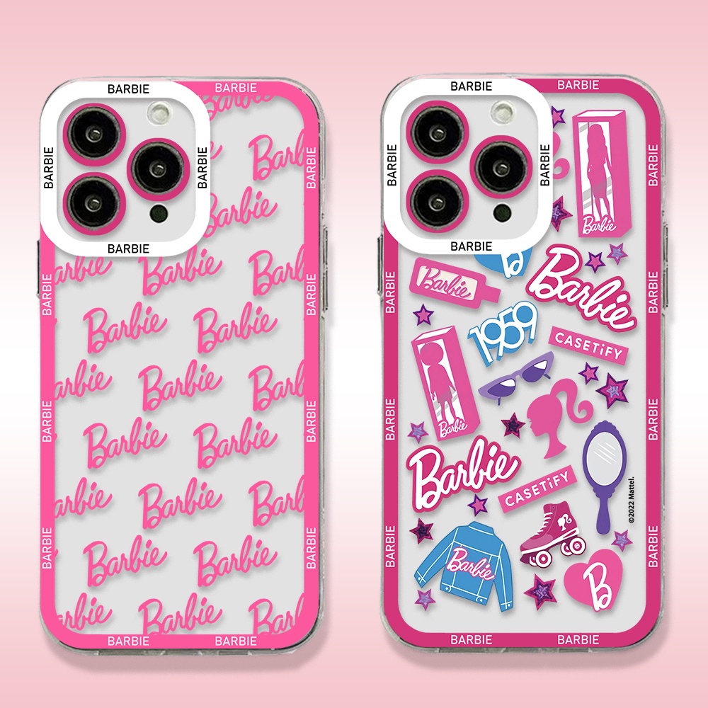 เคสโทรศัพท์มือถือแบบนิ่ม ใส กันกระแทก ลายการ์ตูนบาร์บี้ พร้อมตุ๊กตา สําหรับ Samsung Galaxy A14 A54 5G A34 A13 A23 A33 A52 A52S A53 A32 A51 A31 A73 A72 A71