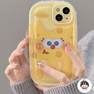  เคสโทรศัพท์มือถือแบบนิ่ม TPU ใส กันกระแทก ลายชีสสีเหลืองน่ารัก สําหรับ IPhone 11 12 13 14 Pro Max