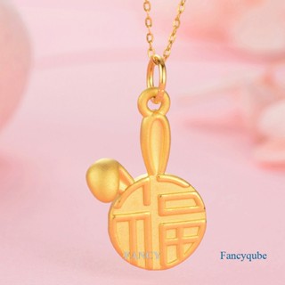 Fancy สร้อยคอทองคํา 24K จี้รูปกระต่าย สําหรับผู้หญิง