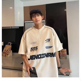 เสื้อยืดแขนสั้น แบบบาง สไตล์อเมริกัน แฟชั่นฤดูร้อน สําหรับผู้ชาย 2023