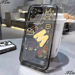 เคสโทรศัพท์มือถือ แบบนิ่ม ลายการ์ตูนหมี และดอกไม้ สําหรับ Apple Iphone 7 13 1211 8p 14Promax HJRV