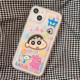 เคสโทรศัพท์มือถือนิ่ม แบบใส ลายการ์ตูนชินจังน่ารัก สําหรับ Apple MAX12 1314PROpro 11 AK6W