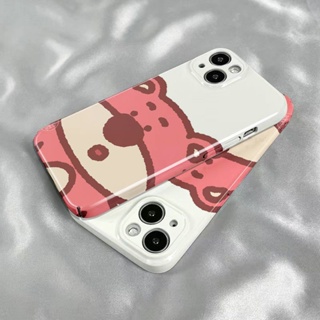 เคสโทรศัพท์มือถือ ลายการ์ตูนหมี สตรอเบอร์รี่น่ารัก สําหรับ Apple Iphone 7 14pro 118p max 13 EHEU