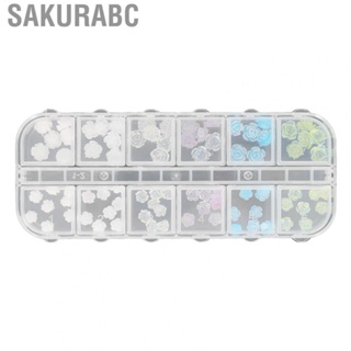 Sakurabc 1 Box Flower Nail Charms Set Portable Accessory Decorative Craft Charm for Travel Performance