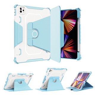 360 หมุน ขาตั้ง ซิลิโคนกันกระแทกปกสําหรับ iPad 10th Gen Air 4 Air 5 เคสหนังพร้อมช่องเสียบปากกาสําหรับ iPad 7 8 9 10.2 Pro 11 Air1 Air2