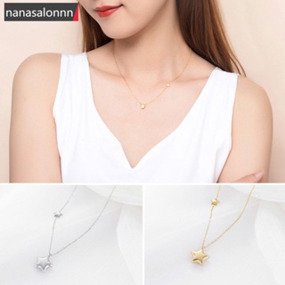 Nanasn| สร้อยคอสเตนเลส จี้รูปดาวห้าแฉก เรียบง่าย สีแดง แฟชั่นสําหรับผู้หญิง B4O2