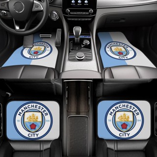 Manchester City F.C พรมปูพื้นรถยนต์ ด้านหน้า และด้านหลัง สําหรับรถยนต์ทุกรุ่น 4 ชิ้น