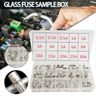 New 150pcs 5*20mm 0.1A-30A 15 types Glass Fuses Glass Tube Fuses Assortment Kit