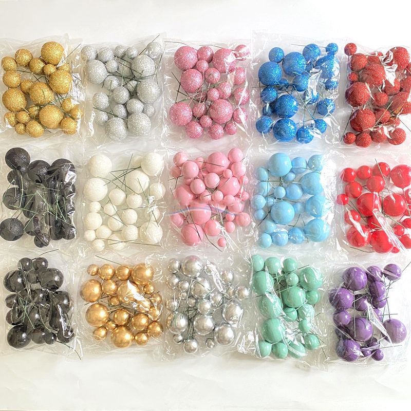 ชุดลูกบอลกลิตเตอร์ 2 ซม.-4 ซม. สําหรับตกแต่งเค้กวันเกิด งานแต่งงาน 20 ชิ้น