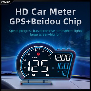 [sylviar] จอแสดงผล G16 HUD Head Up Display Beidou + GPS Dual System Smart Gauge Display พร้อมเข็มทิศ KMH MPH OverSpeed Alarm