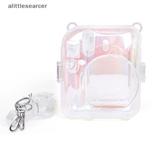 Alittlesearcer เคสกล้อง แบบใส พร้อมสายคล้องไหล่ แบบพกพา สําหรับ Fujifilm Instax Mini 12 1 ชิ้น