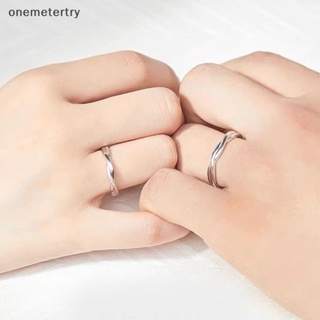 Onem ชุดเครื่องประดับ แหวนนิ้วมือ สีเงิน ปรับได้ เรียบง่าย เหมาะกับของขวัญวันครบรอบ สําหรับผู้หญิง และผู้ชาย