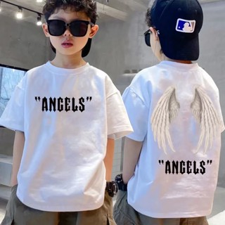 ✨[พร้อมส่ง] 3-12 ปี เสื้อยืดเด็กชายคอกลมพิมพ์ลาย ฤดูร้อน แขนสั้น เด็กหล่อ สไตล์เกาหลี ระบายเหงื่อดูดซับ เสื้อหลวมสบาย ๆ