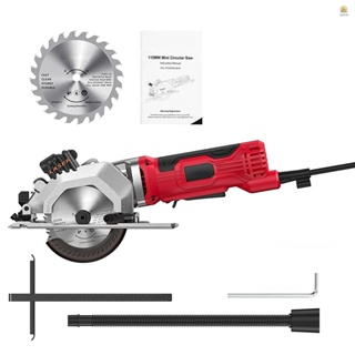 Ving) เลื่อยวงเดือน ขนาดเล็ก 4.8 แอมป์ 4-1/2 นิ้ว 3700RPM พร้อมเลเซอร์ตัด สําหรับกระเบื้องไม้ และพลาสติก สีแดง US