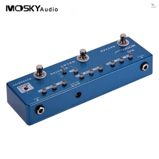 {fash} Moskyaudio RD5 5-in-1 แป้นเหยียบเอฟเฟคกีตาร์ ดีเลย์ บูสเตอร์ โอเวอร์ไดรฟ์ บัฟเฟอร์ โลหะ พร้อมทรูบายพาส