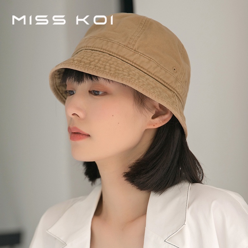 MISSKOI คุณภาพดีสไตล์ญี่ปุ่น Distressed ล้างผ้าฝ้ายสั้น-ปีกหมวกผู้ชายผู้หญิงฤดูใบไม้ผลิฤดูร้อนเกาหลีอินเทรนด์ All-Match Niche Dome อ่างล้างหน้าหมวก - รูปที่ 2