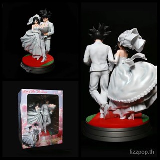 [Spot quick delivery] Super Saiyan GK Wukong Kiki white wedding dress wedding scene statue model boxed hand-made