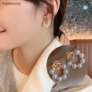 [highbuying] 1 คู่ สไตล์เกาหลี เรียบง่าย อารมณ์ ดอกไม้ มุก วงกลม ต่างหูแฟชั่น เข้ากับทุกการแต่งกาย ต่างหูขนาดเล็ก สําหรับผู้หญิง สวยหรู เครื่องประดับใหม่ พร้อมส่ง