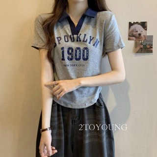 2TOYOUNG  เสื้อครอป เสื้อผู้หญิงแฟชั่น ครอป 2023 NEW JY0724 Jl1352 Beautiful สไตล์เกาหลี สบาย Unique A29J1JO 36Z230909