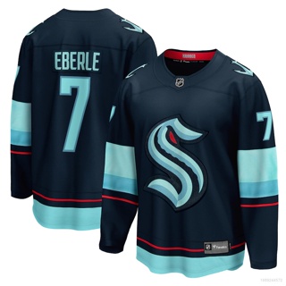 Hq1 NHL เสื้อยืดแขนยาว พิมพ์ลาย Seattle Kraken Jersey Jordan Eberle Deep Sea สีฟ้าเข้ม พลัสไซซ์ QH1