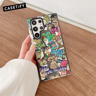 เคสโทรศัพท์มือถือแบบใส ลาย Ape On The Moon CASETiFY สําหรับ Samsung Galaxy S20 S21 S22 S23 Ultra S20+ S21+ S22+ S23 Plus