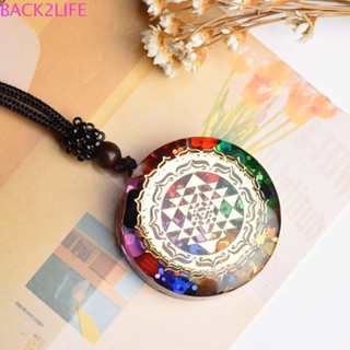 Back2life 7 Chakara Orgonite จี้หินคริสตัล ประดับเลื่อม แฮนด์เมด แฟชั่น สําหรับผู้หญิง