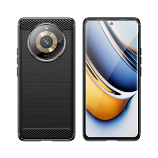 สําหรับ Realme 11 Pro Plus 11 Pro+ เคส เกราะ คาร์บอนไฟเบอร์ TPU นิ่ม ซิลิโคน ฝาหลัง เคสโทรศัพท์ เคสโทรศัพท์