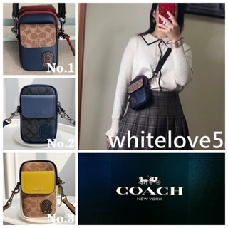 Pacer Convertible Pouch In Colorblock Signature Canvas F89263 F89479 กระเป๋าใส่มือถือ COAC H กระเป๋าสะพายข้าง