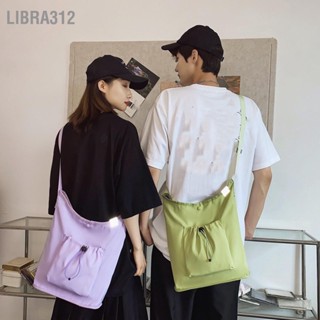 Libra312 กระเป๋าสะพายไหล่เดี่ยวความจุขนาดใหญ่ Drawstring ปิดกระเป๋าสะพายไหล่ไนล่อน