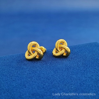 [0715]SDY Live Broadcast Fashion Simple Bends and Hitches Knot Stud Earrings Female Ins Minimalist Style Hollow Three-Dimensional Earrings Cold Style Sweet Style Y2K