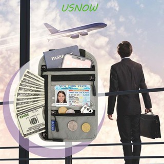 Usnow กระเป๋าสตางค์ กระเป๋าใส่เหรียญ พาสปอร์ต มีซิป ขนาดเล็ก ปรับได้ RFID