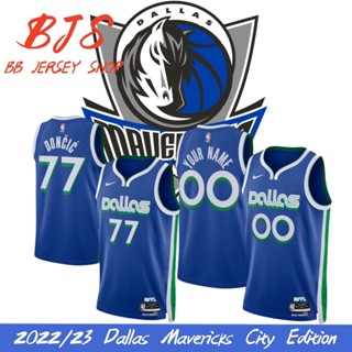 【BJS �� เสื้อกีฬาแขนสั้น ลายทีม Dallas Mavericks City Edition เบอร์ 2022 23 77luka เสื้อบาสเก็ตบอล ลาย Doncic