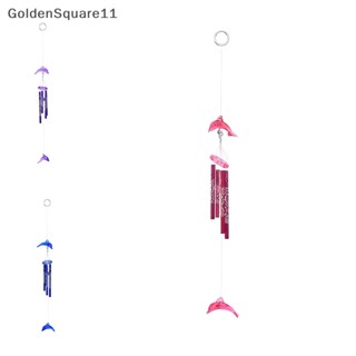 Goldensquare กระดิ่งลมโลหะ คริสตัล รูปปลาโลมา 4 ท่อ สําหรับตกแต่งบ้าน