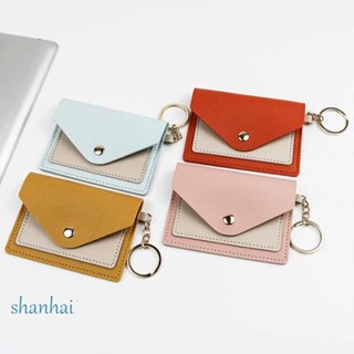 Shanhai กระเป๋าใส่นามบัตร ขนาดเล็ก สีแคนดี้ สไตล์เกาหลี สําหรับนักเรียน