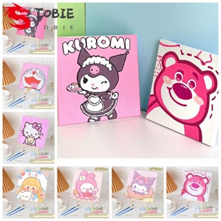 Tobie ภาพวาดสีน้ํามันอะคริลิค ระบายสีตามตัวเลข ลาย Kuromi My Melody DIY สําหรับตกแต่งบ้าน ของขวัญวันเกิด