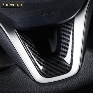 Forevergo สติกเกอร์คาร์บอนไฟเบอร์ ABS ติดพวงมาลัยรถยนต์ สําหรับ Toyota RAV4 Corolla 2019-2021 J8W9