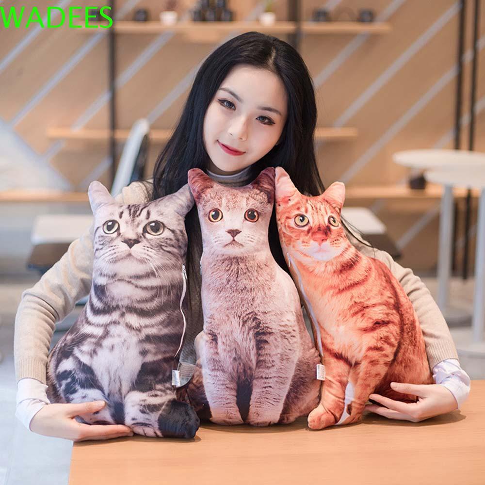 Wadees หมอนอิงโซฟา รูปแมวน่ารัก 3D 30 50 ซม.