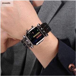 【DREAMLIFE】LED Binary Digital Watch Mens Fashion Casual Sport Wrist Watches Band Strap Cool