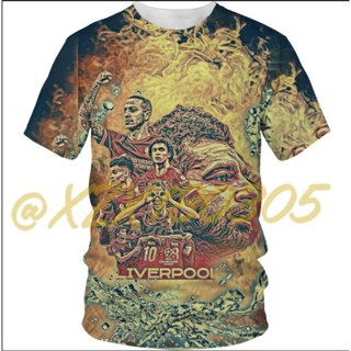 (ทั้งหมดในสต็อก Xzx180305) ใหม่ เสื้อยืด พิมพ์ลายฟุตบอล Liverpool FC 3D 09