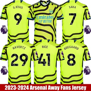 เสื้อกีฬาแขนสั้น ลายทีมฟุตบอล Arsenal Away YP2 2023-2024 Saka Jesus Degaard Rice Havertz Martinelli พลัสไซซ์ PY2