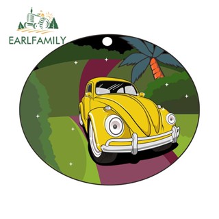 Earlfamily สติกเกอร์ไวนิล ลายด้วง JDM สีเหลือง กันน้ํา 13 ซม. x 10.9 ซม. สําหรับตกแต่งเครื่องปรับอากาศรถยนต์