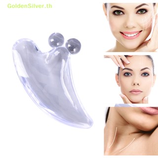 Goldensilver แผ่นกัวซาคริสตัลธรรมชาติ สีเงิน สําหรับนวดใบหน้า TH