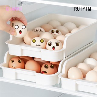 Ruiyim กล่องลิ้นชักเก็บไข่จืด สําหรับตู้เย็น